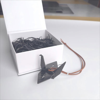 Carbon Fiber Paper Crane Car Pendant